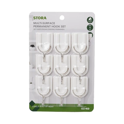 Gambar Stora Gantungan Dinding Permanen Small Set 9 pcs - Putih