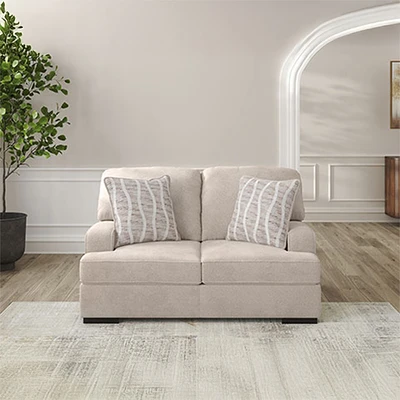 Gambar Ashley High Profile Sofa Fabric 2 Seater - Krem Beige