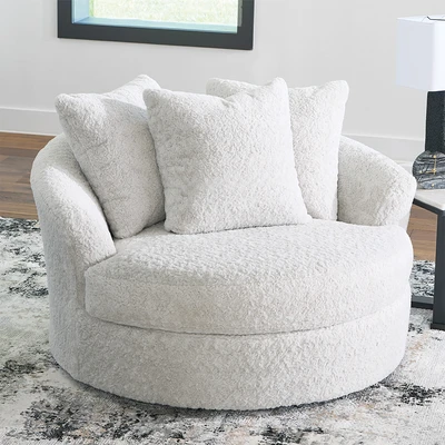 Gambar Ashley Snodoodle Sofa Putar Oversized Fabric 1 Seater - Putih