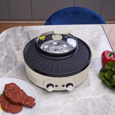 Gambar Kris Hotpot Steam Grill Fryer 4 In 1 - Krem