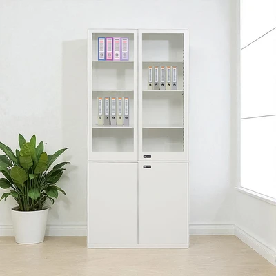 Gambar Informa Carter V2 Lemari Arsip Kantor Numeric Lock Metal Pintu Kaca Half - Putih
