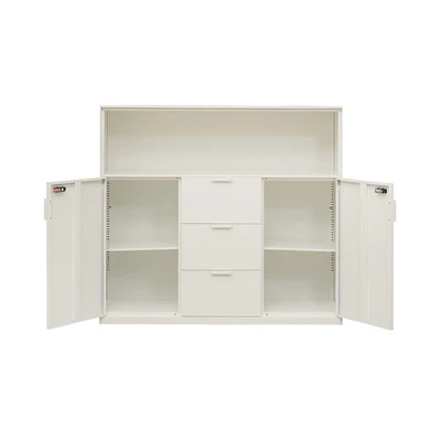 Gambar Informa Carter Credenza V2 Lemari Arsip Kantor 2 Pintu Dengan 3 Laci - Putih