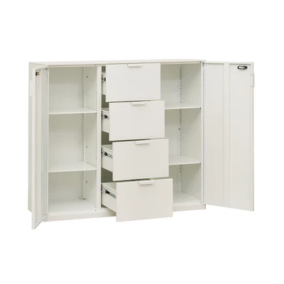 Gambar Informa Carter Credenza V2 Lemari Arsip Kantor 2 Pintu Dengan 4 Laci - Putih