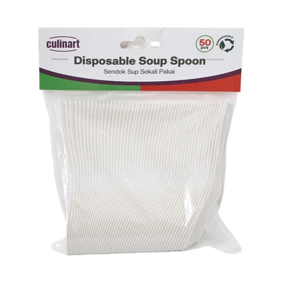 Gambar Culinart Sendok Sup Sekali Pakai Set 50 pcs - Putih