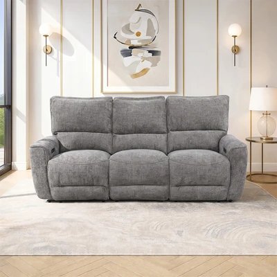 Gambar Cheers Moana Sofa Recliner Fabric 3 Seater - Abu-Abu