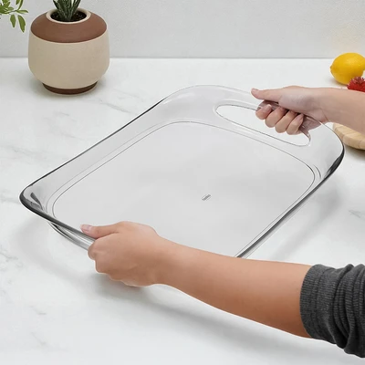 Gambar Culinart Nampan Saji 44x29 cm Transparan - Abu-abu