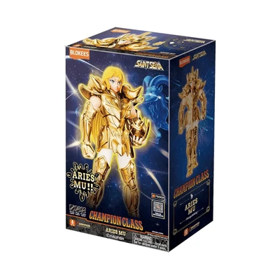 Gambar Blokees Saint Seiya Champion Class Action Figure Aries Mu - Gold