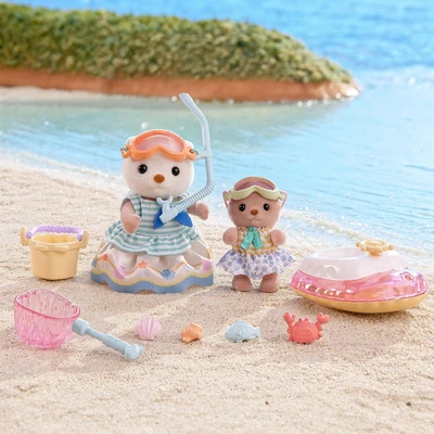 Gambar Sylvanian Families Set Boneka Sea Otter Sisters Splashy Snorkel 5804 - Mix