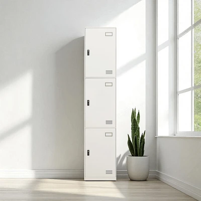 Gambar Informa Carter V2 Loker Numeric Lock 3 Pintu Metal - Putih