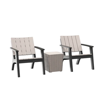 Gambar Soleil Relax Set Kursi & Meja Teras - Hitam/Abu-Abu