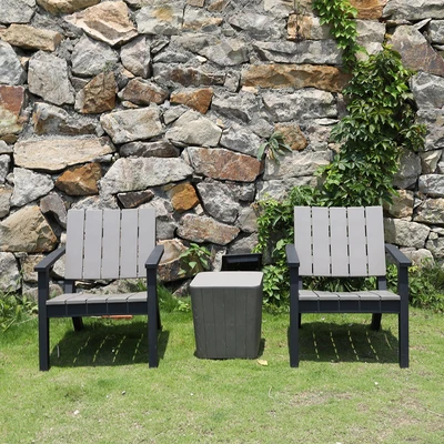 Gambar Soleil Relax Set Kursi & Meja Teras - Hitam/Abu-Abu