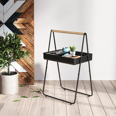 Gambar Soleil Atom Meja Teras Portabel Dengan Handle - Hitam
