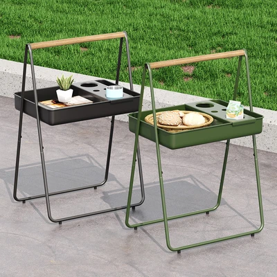 Gambar Soleil Atom Meja Teras Portabel Dengan Handle - Hitam