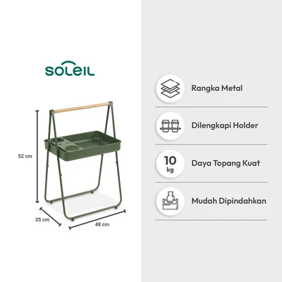Gambar Soleil Atom Meja Teras Portabel Dengan Handle - Hijau