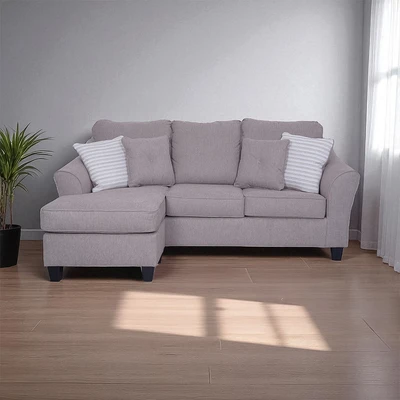 Gambar Ashley Abney-7 Sofa L Sectional Fabric Kiri - Cokelat Muda