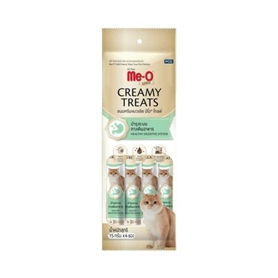 Gambar Me-O Gold Camilan Kucing Creamy Tuna Prebiotic 15 grx4 pcs