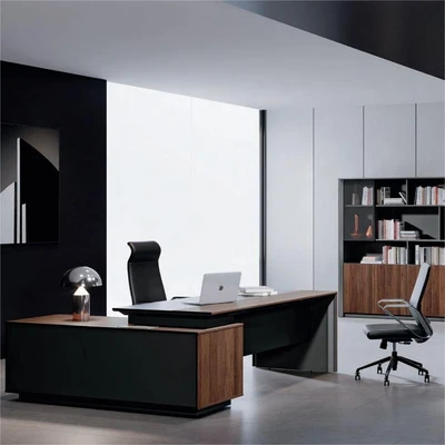 Gambar Sunon Maxim Meja Kantor Right - Cokelat/Hitam