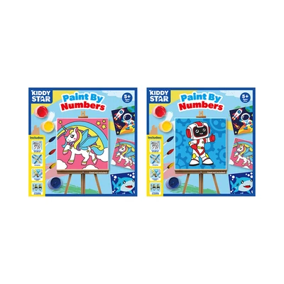 Gambar Kiddy Star Set Paint By Numbers Robot + Free Set Paint By Numbers Unicorn - Mix