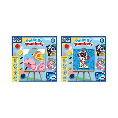 Gambar Kiddy Star Set Paint By Numbers Robot + Free Set Paint By Numbers Butterfly - Mix
