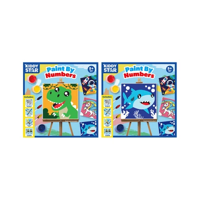 Gambar Kiddy Star Set Paint By Numbers Shark + Free Set Paint By Numbers Dinosaurs - Mix