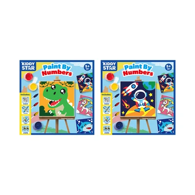 Gambar Kiddy Star Set Paint By Numbers Astronout + Free Set Paint By Numbers Dinosaurs - Mix