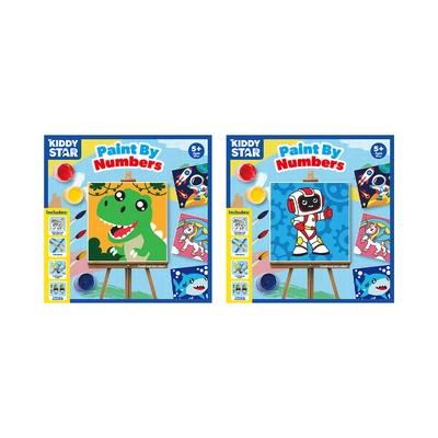 Gambar Kiddy Star Set Paint By Numbers Robot + Free Set Paint By Numbers Dinosaurs - Mix