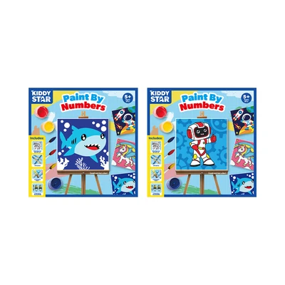 Gambar Kiddy Star Set Paint By Numbers Robot + Free Set Paint By Numbers Shark - Mix