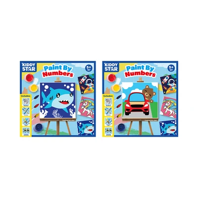 Gambar Kiddy Star Set Paint By Numbers Cars + Free Set Paint By Numbers Shark - Mix