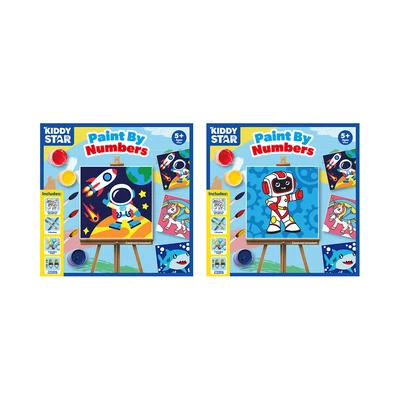 Gambar Kiddy Star Set Paint By Numbers Robot + Free Set Paint By Numbers Astronout - Mix