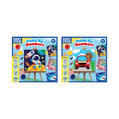 Gambar Kiddy Star Set Paint By Numbers Cars + Free Set Paint By Numbers Astronout - Mix
