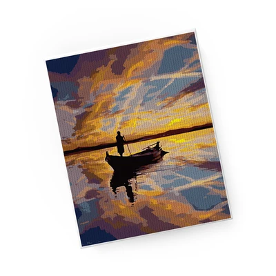 Gambar Kiddy Star Set Paint By Numbers Hot Air Balloon + Free Set Paint By Numbers Fisherman - Mix