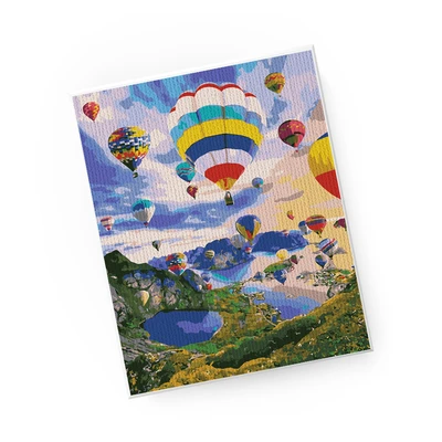 Gambar Kiddy Star Set Paint By Numbers Hot Air Balloon + Free Set Paint By Numbers Fisherman - Mix