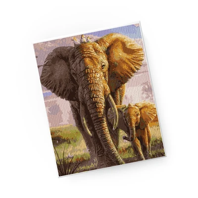 Gambar Kiddy Star Set Paint By Numbers Elephant + Free Set Paint By Numbers Fisherman - Mix