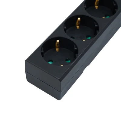 Gambar Krisbow 1.5 mtr Stop Kontak 4 Soket Ekstensi Single Switch Basic - Hitam