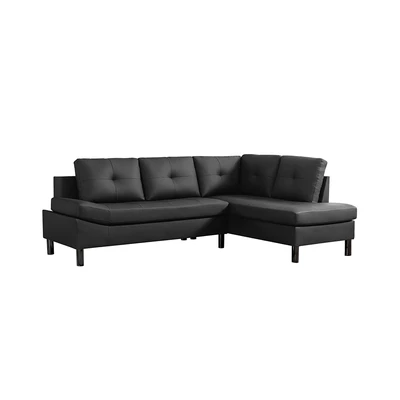 Gambar Informa Lucas Sofa L Sectional Kulit - Hitam