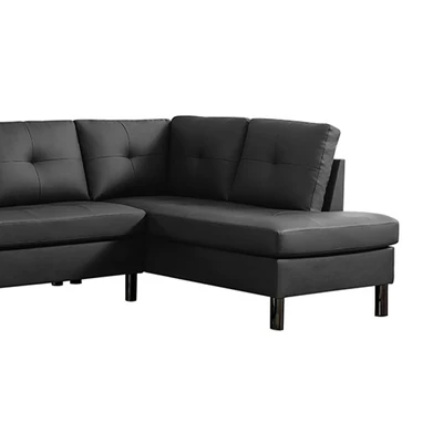 Gambar Informa Lucas Sofa L Sectional Kulit - Hitam
