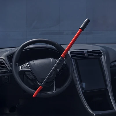 Gambar Otto Klasse Kunci Stir Mobil Dengan Alarm - Hitam/Merah