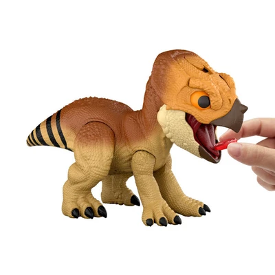 Gambar Jurassic World Rebirth Figure Primal Protector Aquilops Dolores - Cokelat