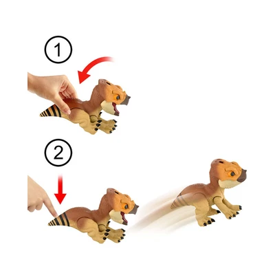 Gambar Jurassic World Rebirth Figure Primal Protector Aquilops Dolores - Cokelat