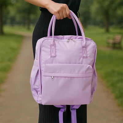 Gambar Ataru Tas Ransel Medium Nylon - Ungu Lilac
