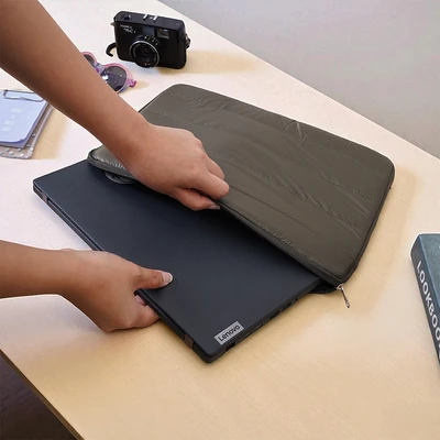 Gambar Ataru Tas Laptop Puffy Nylon - Hijau Metalik
