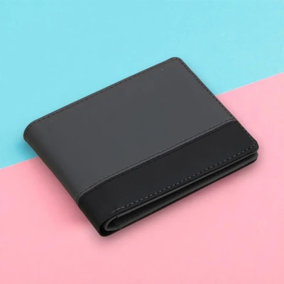 Gambar Ataru Dompet Pria Two Tone - Abu-Abu/Hitam