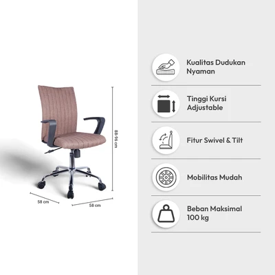 Gambar Informa Coral Kursi Kantor Sandaran Rendah V2 - Cokelat