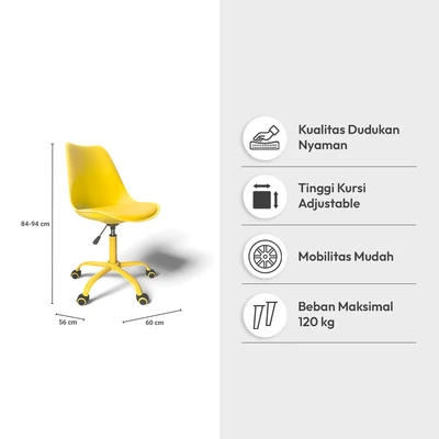 Gambar Informa Macaroons Kursi Kantor Sandaran Rendah V2 - Kuning