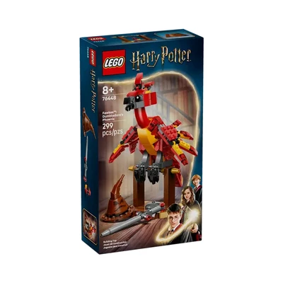 Gambar LEGO Harry Potter Fawkes Dumbledores Phoenix Set 299 Pcs 76448 - Merah