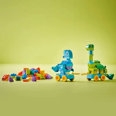 Gambar LEGO Duplo 3 In 1 Dinosaurs On Wheels Set 108 Pcs 10451 - Mix