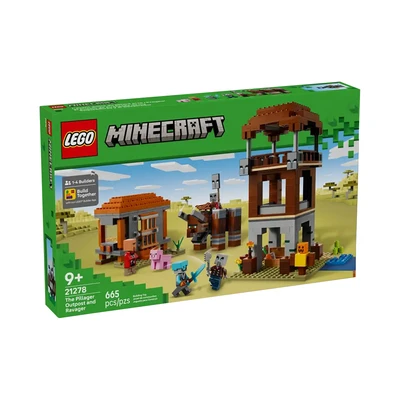 Gambar LEGO Minecraft The Pillager Outpost And Ravager Set 665 Pcs 21278 - Mix