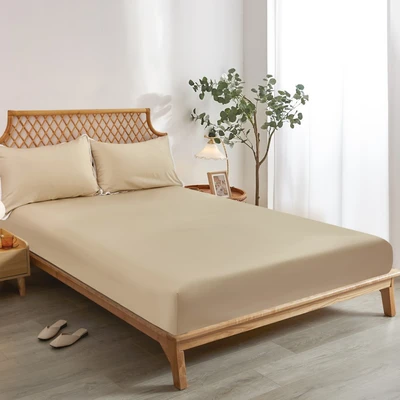 Gambar Informa 120x200x40 cm Set 3 pcs Seprai Double Microfiber Polyester Bleached - Cokelat Sand