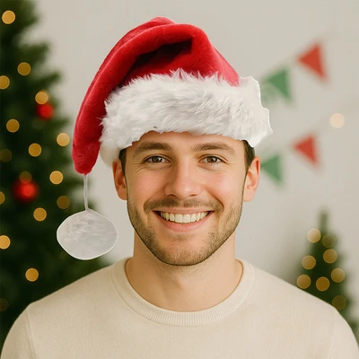 Gambar Noelle Topi Natal Christmas Santa - Merah