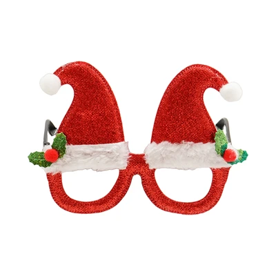 Gambar Noelle Kacamata Natal Christmas Santa Hat - Merah